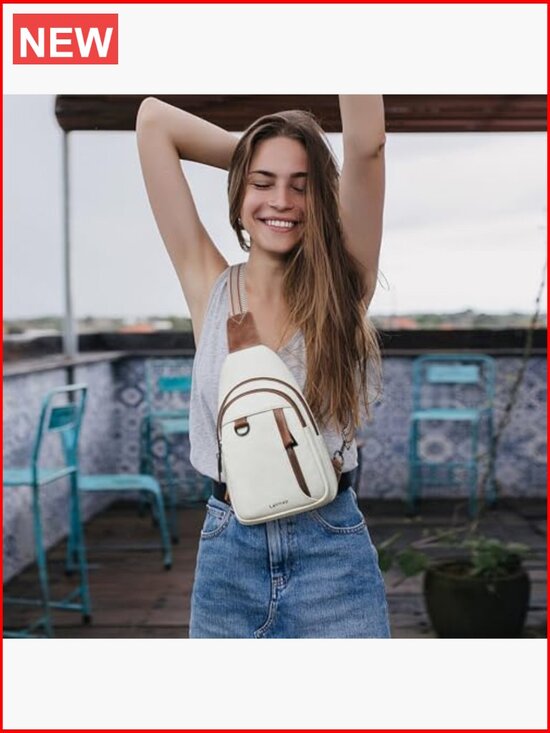 Faux Leather Anti Theft Sling Backpack Crossbody Purse Travel Daypack main image 5